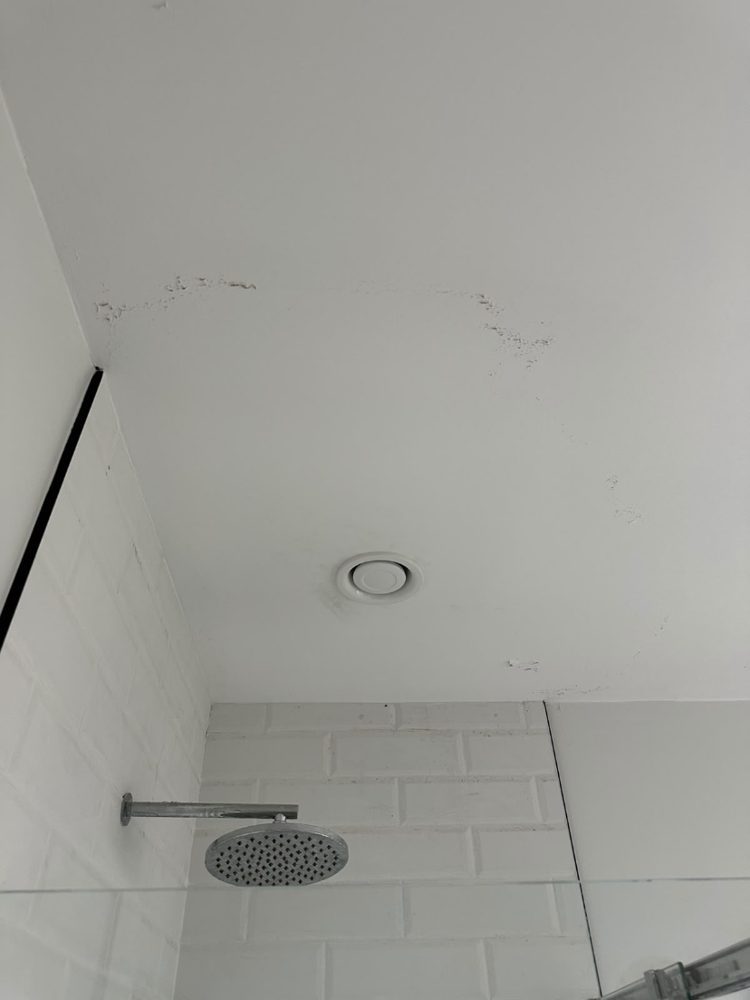 Ceiling extract valve above a shower in Terenure, inline fan in the loft